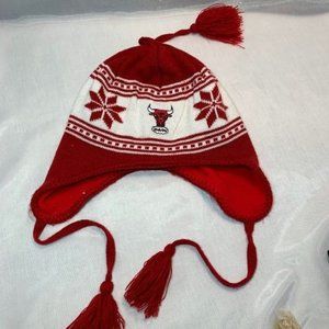 47 Brand Chicago Bulls Hardwood Classics Windy City Beanie with Poms Red White
